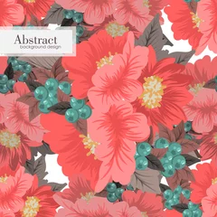 Fototapeten Trendy Seamless Floral Pattern in Vector illustration © Doodle flower