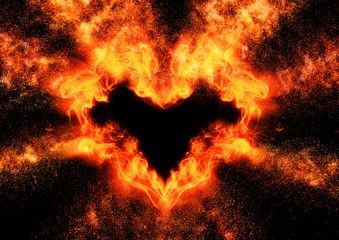 Fototapeta na wymiar Heart of fire