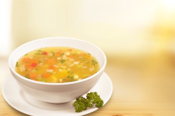 Vegetable soup isolated on a white background