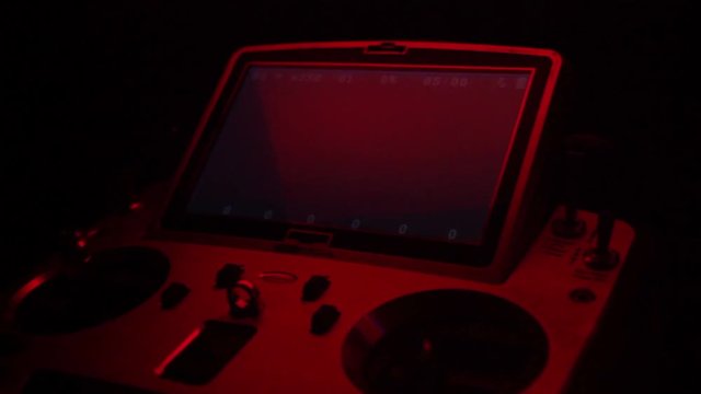 The FPV Screen On A Drone Remote Control.