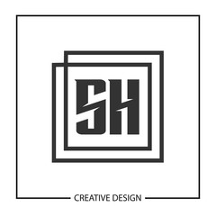Initial Letter SH Logo Template Design