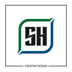 Initial Letter SH Logo Template Design