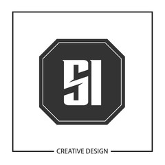 Initial Letter SI Logo Template Design