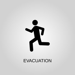 Fototapeta na wymiar Evacuation icon. Evacuation symbol. Flat design. Stock - Vector illustration.