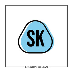 Initial Letter SK Logo Template Design