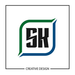 Initial Letter SK Logo Template Design