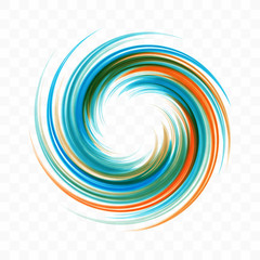 Abstract swirl design element. Spiral, rotation and swirling movement. Vector illustration with dynamic effect.