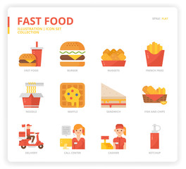 Fast food icon set