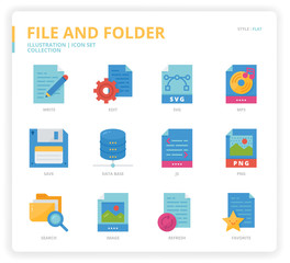 Fototapeta na wymiar File and folder icon set