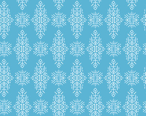 Christmas Vector Seamless Pattern in Ethnic Style. Creative tribal endless ornament, perfect for textile design, wrapping paper, wallpaper or site background. Trendy hand drawn boho tile.