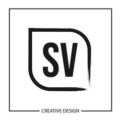 Initial Letter SV Logo Template Design