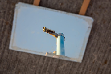Close up on picture of surveillance camera