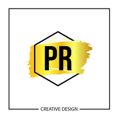 Initial Letter PR Logo Template Design