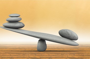 Zen basalt stones  on wooden desk