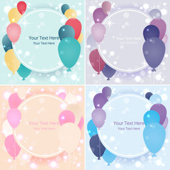 Balloons sale business template for web and print,  birthday label for sale poster decoration . Beautiful cover template for Christmas colorful  with bokeh shiny glow decoration .