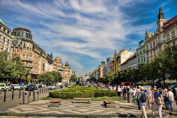 Naklejka premium Praga, Plac Wacława