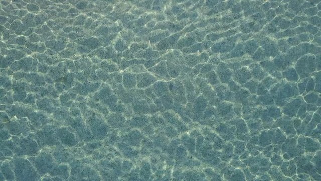 Aerial view of water reflections on the sea. Transparent water