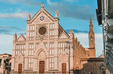 The Basilica di Santa Croce (Basilica of the Holy Cross) - famous Franciscan church on Florence, Italy