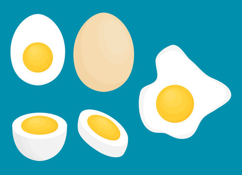 Set of  Eggs Illustration, simple flat design