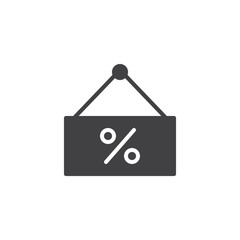 Percentage label vector icon. filled flat sign for mobile concept and web design. Discount sign simple solid icon. Symbol, logo illustration. Pixel perfect vector graphics