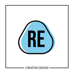 Initial Letter RE Logo Template Design