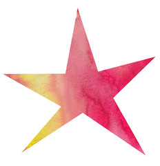 Rote stern auf weisem hintergrund.