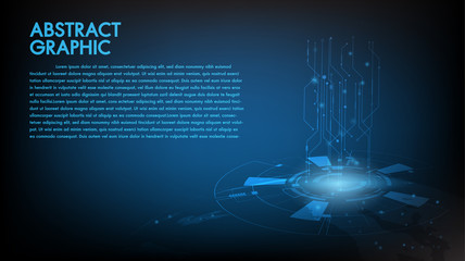 Abstract technology background Hi-tech communication concept, technology, digital business, innovation, science fiction scene vector illustration with copy-space.