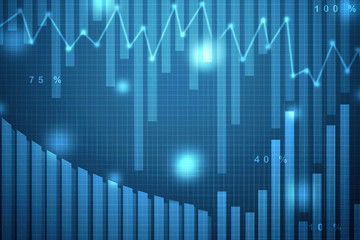 2d rendering Stock market online business concept. business Graph 