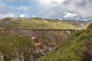 September 13 2018, Skagway Alaska. Old bridge for the historic white pass train of the gold rush in Skagway  Alaska