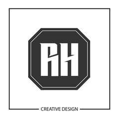 Initial Letter RH Logo Template Design