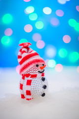 Christmas picture with a toy snowman