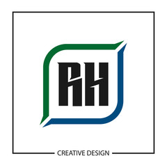 Initial Letter RH Logo Template Design