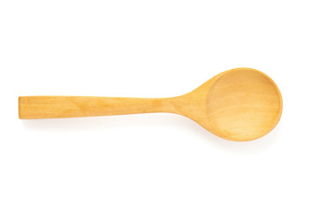 Wooden spoon isolated on a white background
