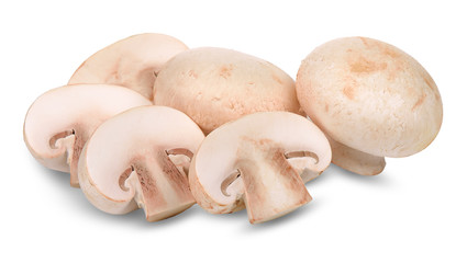 Champignon mushroom isolated on white clipping path