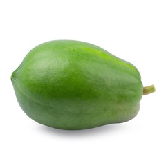 Green papaya isolated on a white background