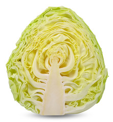 Obraz premium Slice cabbage isolated on white clipping path