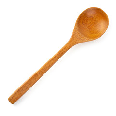 Wooden spoon isolated on a white background