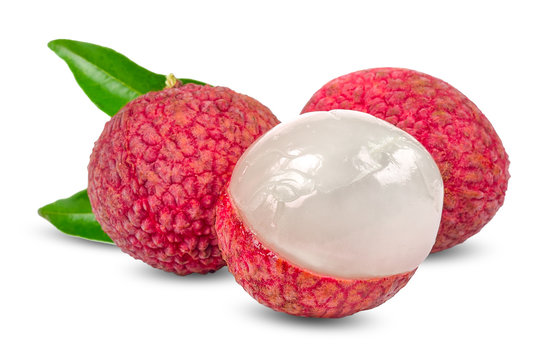 Lychee isolated on white with clipping path