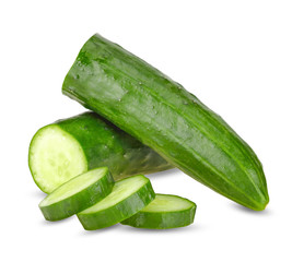 Cucumber isolated on white with clipping path