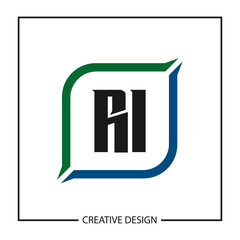Initial Letter RI Logo Template Design