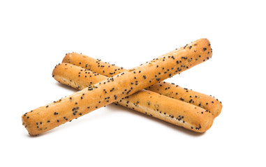 biscuit stick with poppy seeds isolated