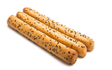 biscuit stick with poppy seeds isolated