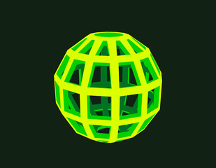 Abstract sphere wireframe. 3d Vector illustration