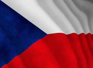 Illustration of a flying Czech flag