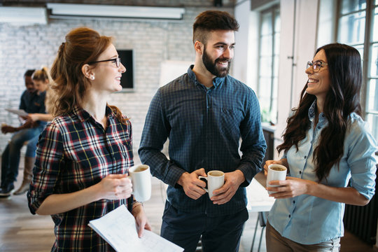 Portrait of architects having discussion in office