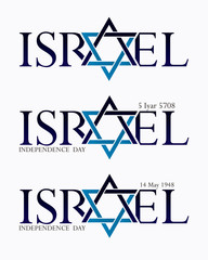 Israel Independence day text design graphic vector.