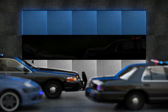Bright digital display Estonia flag in city as cars drive past