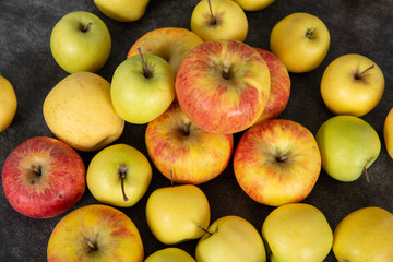 beautiful red and yellow organic apples