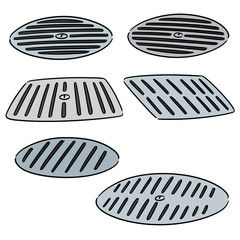 vector set of cover the drain