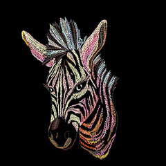 Embroidery zebra for clothing. © tekiata